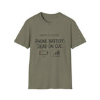 Phone Battery On Cue T-Shirt