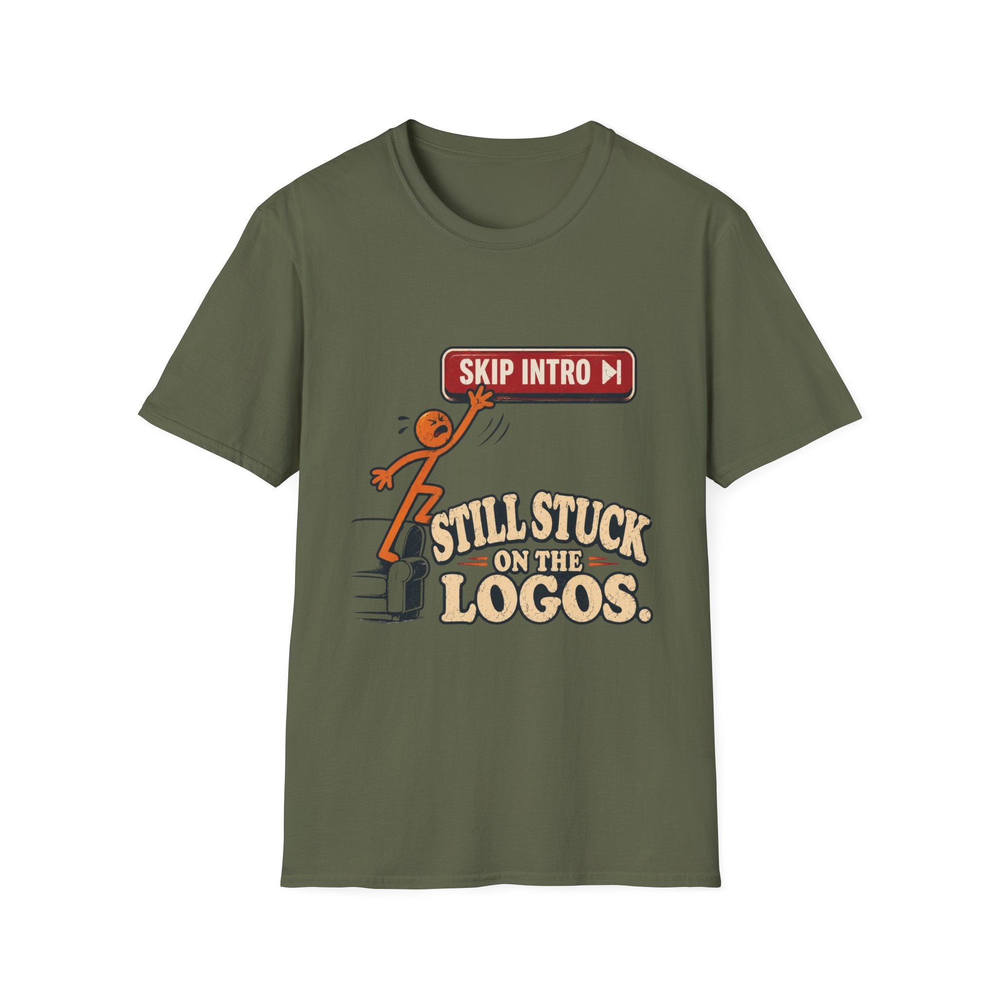 Skip Intro Stuck On Logos T-Shirt
