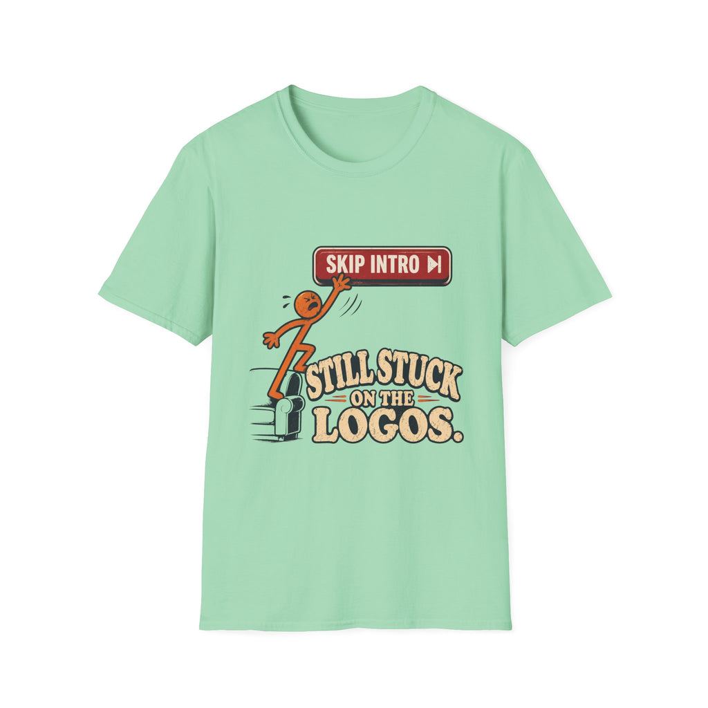 Skip Intro Stuck On Logos T-Shirt