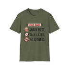 Snack First Talk Later No Spoilers T-Shirt